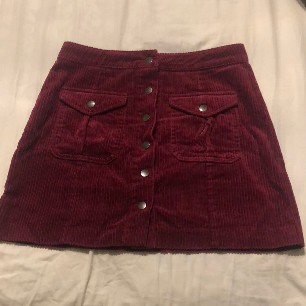 Forever 21 Burgundy corduroy skirt